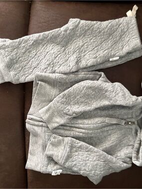 Burt’s Bees Grey Quilted Kids Zip Hoodie & Joggers Set